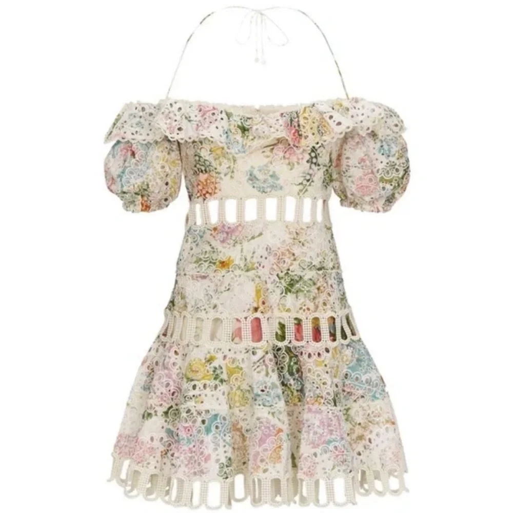 Zimmermann Heathers Off Shoulder Dress in Garden Floral - Picture 3 of 9